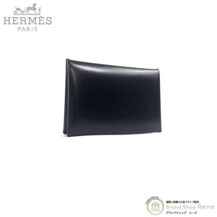 エルメス （HERMES） カルヴィ ボックスカーフ ブラック カード