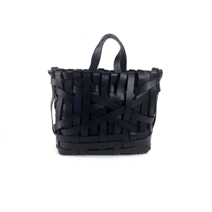 ジルサンダー （JIL SANDER） ウォーブン トート ミディアム WOVEN BASKET MD 編み込み レザー ハンド バッグ  J06WD0002 Black（新品）