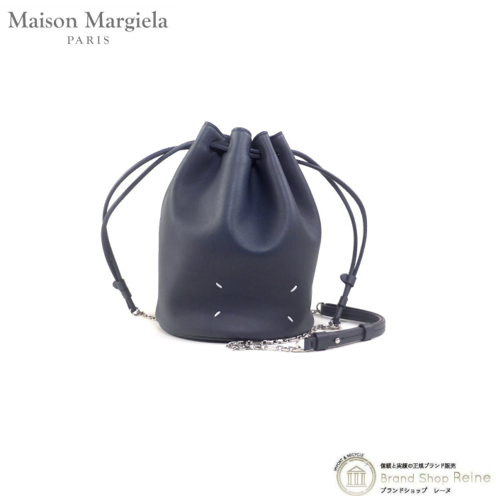 メゾン マルジェラ （Maison Margiela） Tabi タビ 足袋 バケットバッグ 巾着 ドローストリング チェーンショルダー グレー（中古）