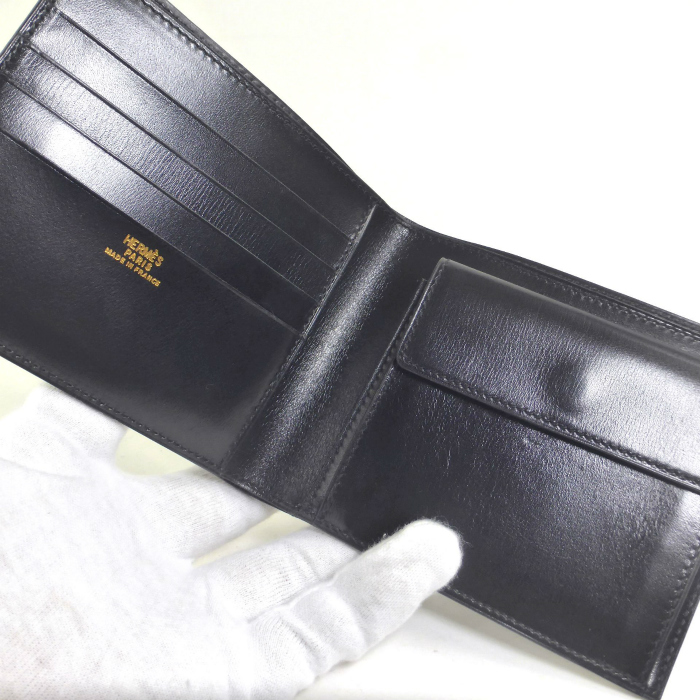 HERMES エルメス （HERMES） 二つ折り 財布 ボックスカーフ 〇W