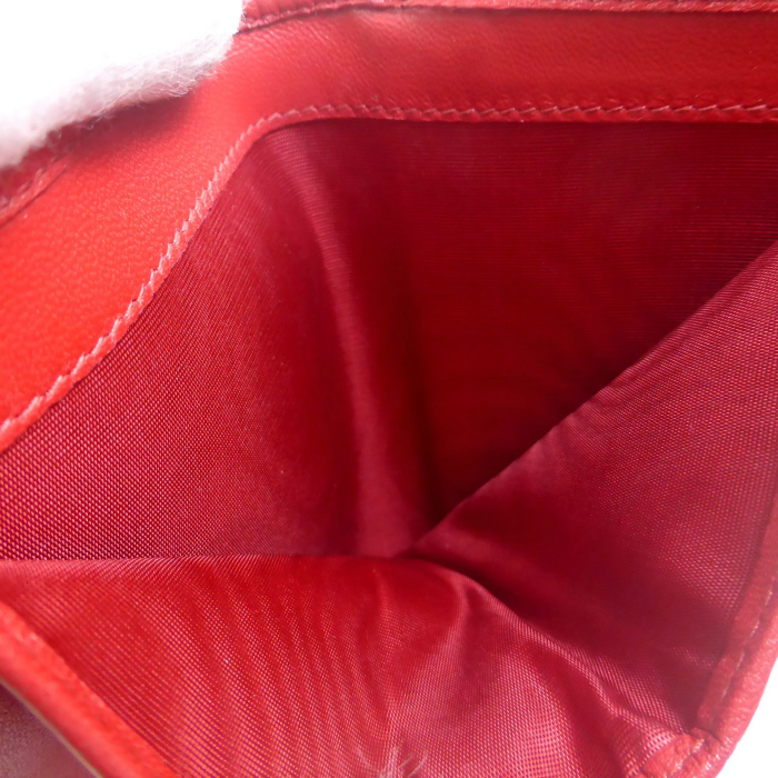 ミュウミュウ （MIUMIU） マテラッセ Wホック ダイヤキルティング コンパクト 二つ折り 財布 5MH523 ルージュ（中古）