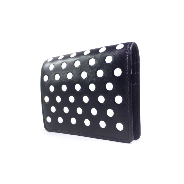 ミュウミュウ （MIUMIU） DOT STUDS ドットスタッズ コンパクト 二つ折り 財布 5MV204 ブラック（新品）