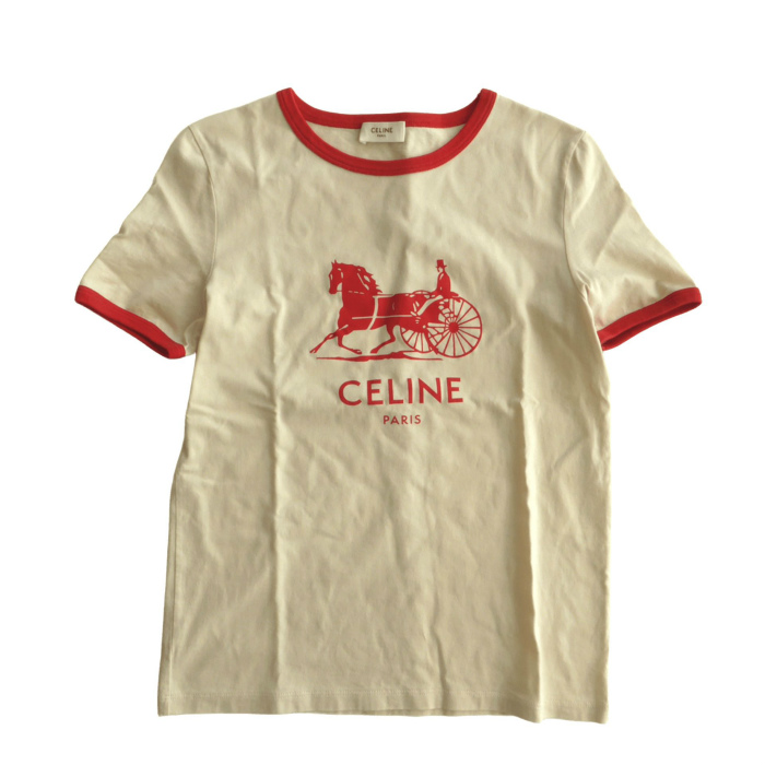 正規品CELINE セリーヌ トリオンフ ロゴ リンガーTシャツ XS 正規品CELINE セリーヌ トリオンフ ロゴ リンガーTシャツ XS