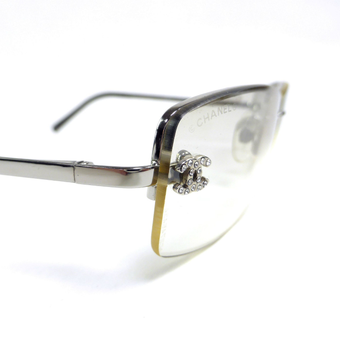 CHANEL（シャネル） ハーフリム ラインストーン CC サングラス メタル