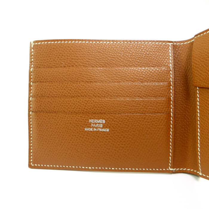 HERMES（エルメス） MC2 ヴォーエプソン □J刻 ゴールド 二つ折り 財布