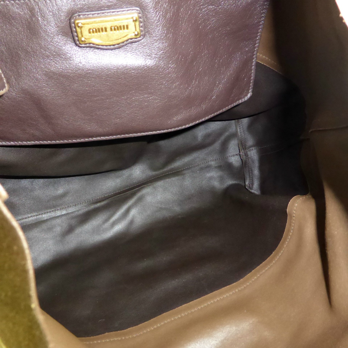 miu miu（ミュウミュウ） スエード×スムースレザー バイカラー トート