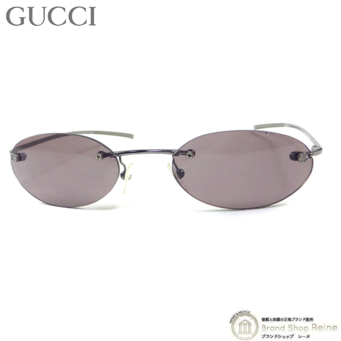 GG グッチ （GUCCI） オーバル リムレス メタルフレーム サングラス