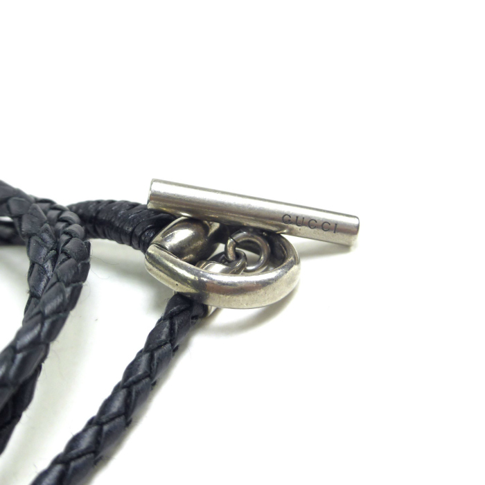 GUCCI（グッチ） ホースビット チョーカー 編み込みレザー SV925