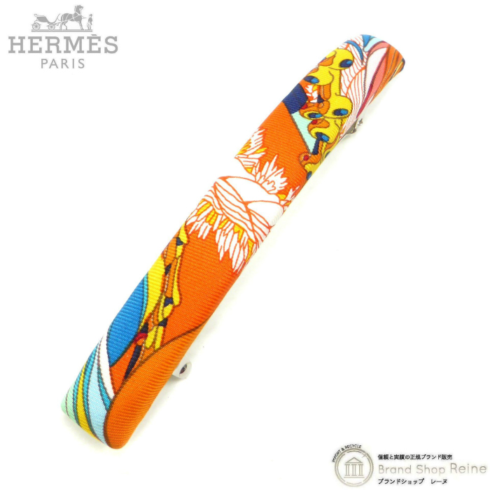 HERMES（エルメス） エクリプス GM バレッタ シルク ヘアクリップ 髪