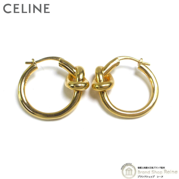 CELINEノットスモールフープピアスゴールド 049549_1.jpg