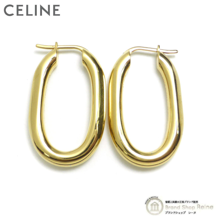 正規CELINE ゴールド フープピアス Janbox