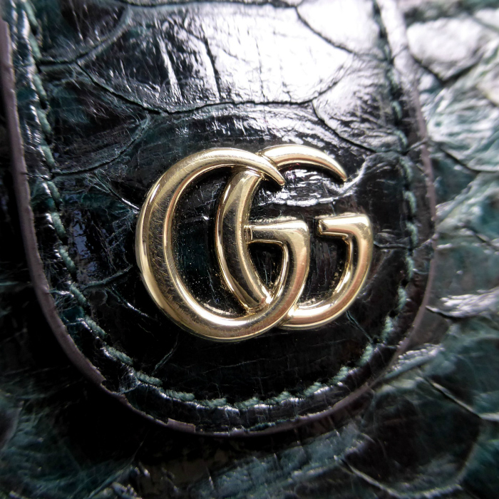 バンブー グッチ （GUCCI） ダブルG パイソンレザー ウォレット 二