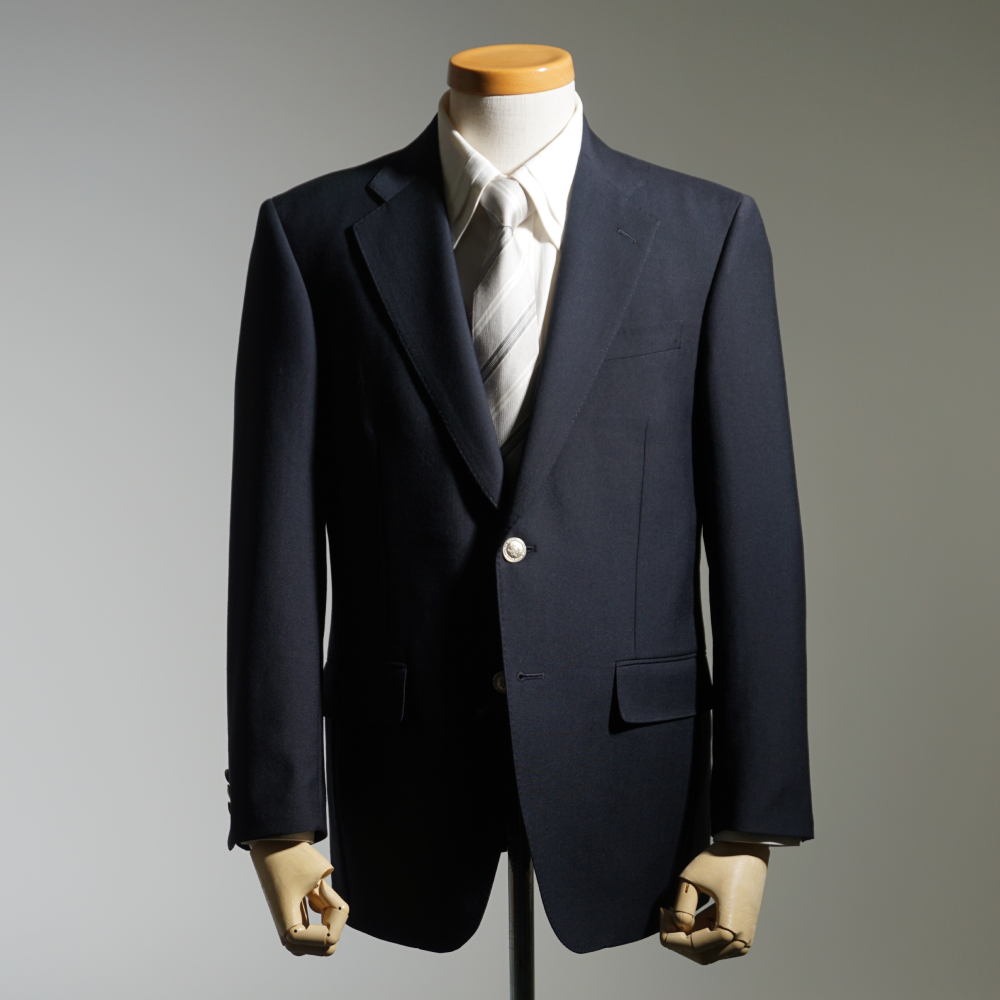 紺ブレザー 紺ブレ メンズ ウール100% 尾州生地 シングル ジャケット
