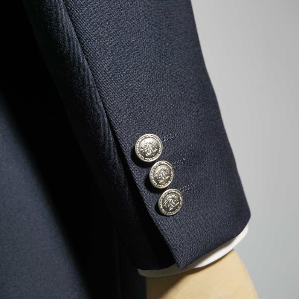 紺ブレザー 紺ブレ メンズ ウール100% 尾州生地 シングル ジャケット