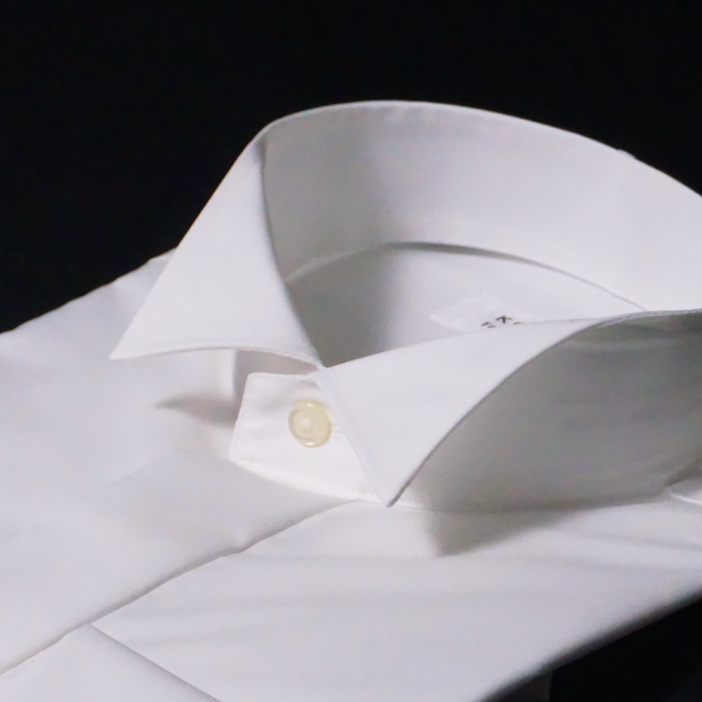 ウイングカラーシャツ メンズ 形態安定 カフス付き 比翼 フライ