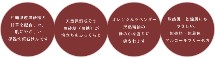 「甘草と黒糖の石けん」商品特徴