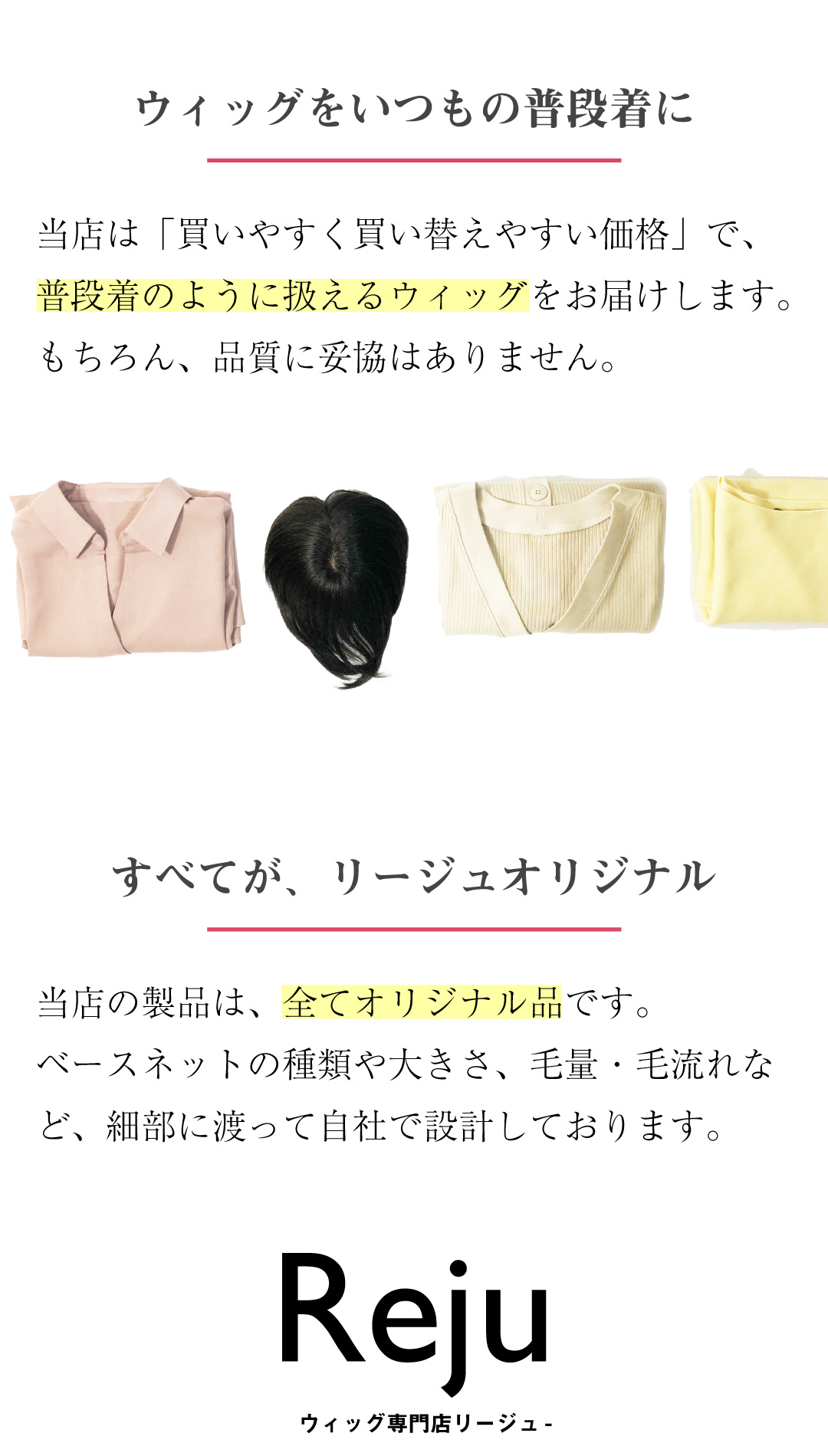 人毛100% 部分ウィッグ】 デイリートップウィッグM – Reju