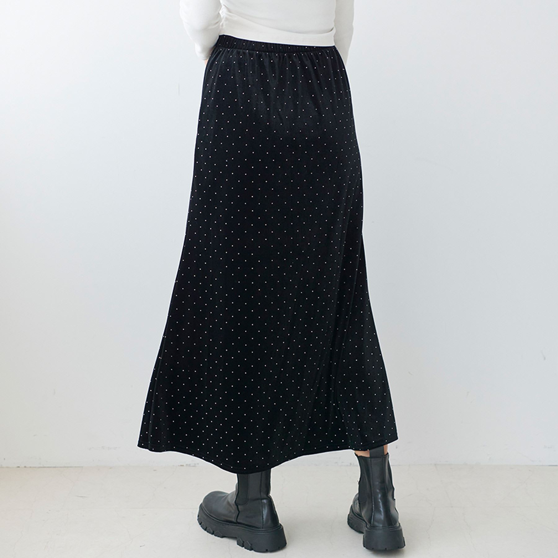 マーメイドスカート レディース ラインストーン ベロア : anlulu