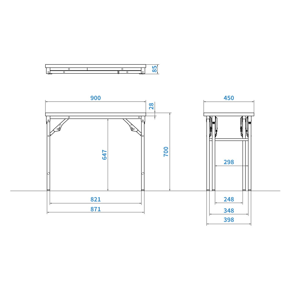 テーブル 折り畳み 長机 折畳みテーブル TWN-0945 サイズ