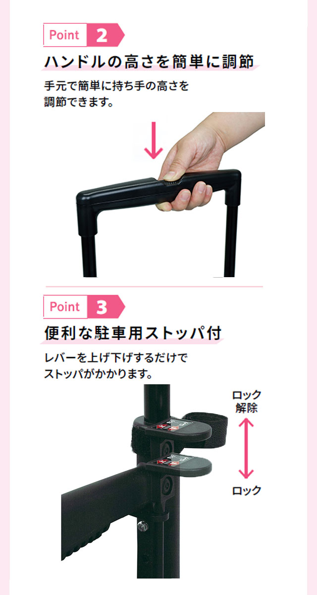 Melody サイドカー ブレーキ付 横押し 右用 ショッピングカート Melody