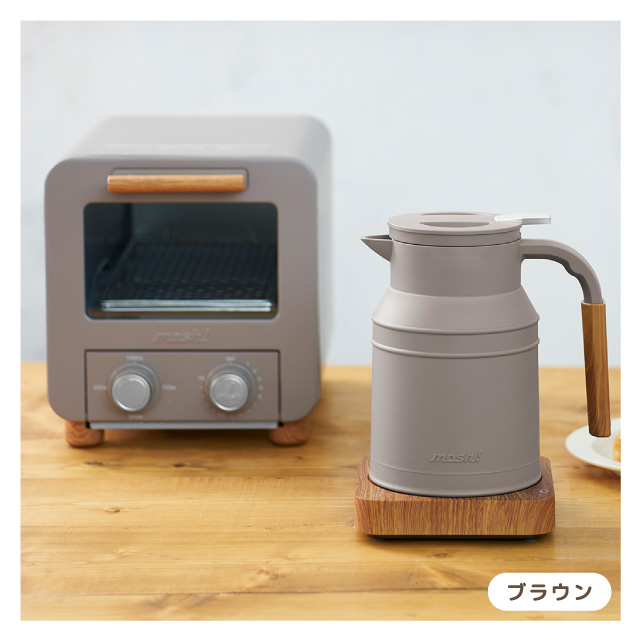 mosh! 2点セット オーブントースター&電気ケトル 食パン2枚焼き 225W