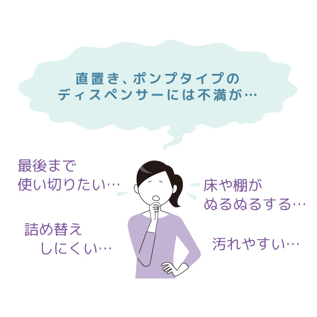 [単品] 下から出る ホバー シールフックディスペンサー 500ml/リキッドタイプ/片手で使える 貼って剥がせる 壁付け 浴室 リッチェル【38】 | リッチェル | 02