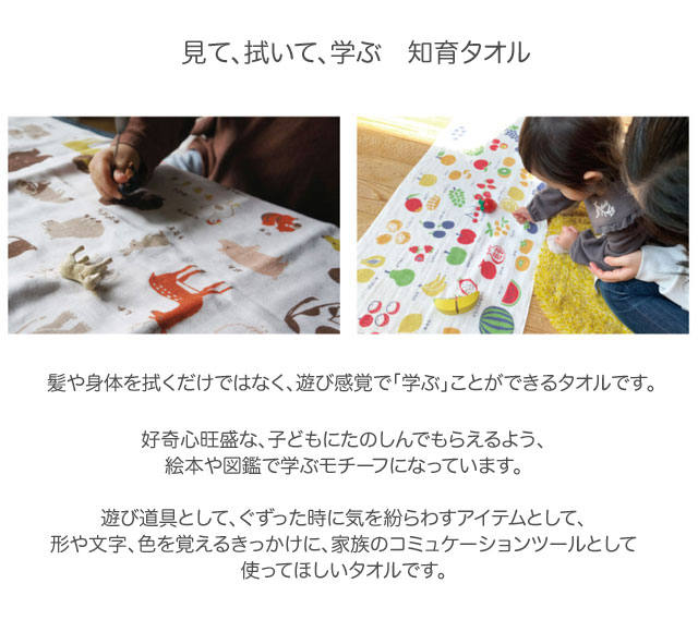 日本製 [ずかんタオル ミニバスタオル] 4重...の詳細画像2
