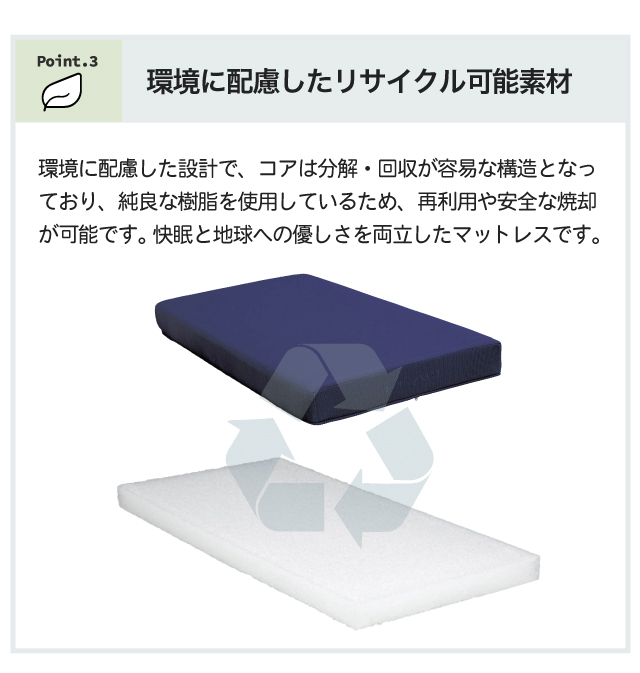 マットレス エアループ [MA-CLAY (クレイ)] 開梱設置無料 ソフト ハード Air LOOP 体圧分散 ノンコイル 通気性 軽量 抗菌防臭 水洗い 樹脂 2年保証【O】_4
