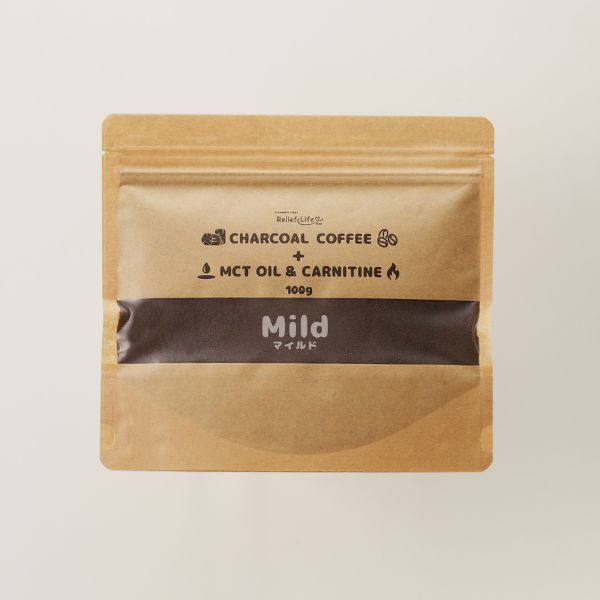 リリーフライフ チャコール　カフェインレス コーヒー 100g×5袋 Amazon.co.jp: チャコールコーヒー+ MCTオイル＆カルニチン (袋