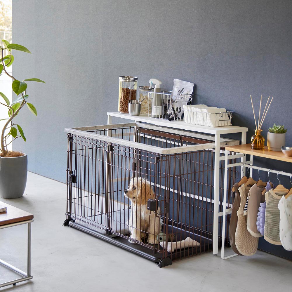 tower 山崎実業 伸縮ペットケージ上ラック タワー ラック 収納棚 伸縮