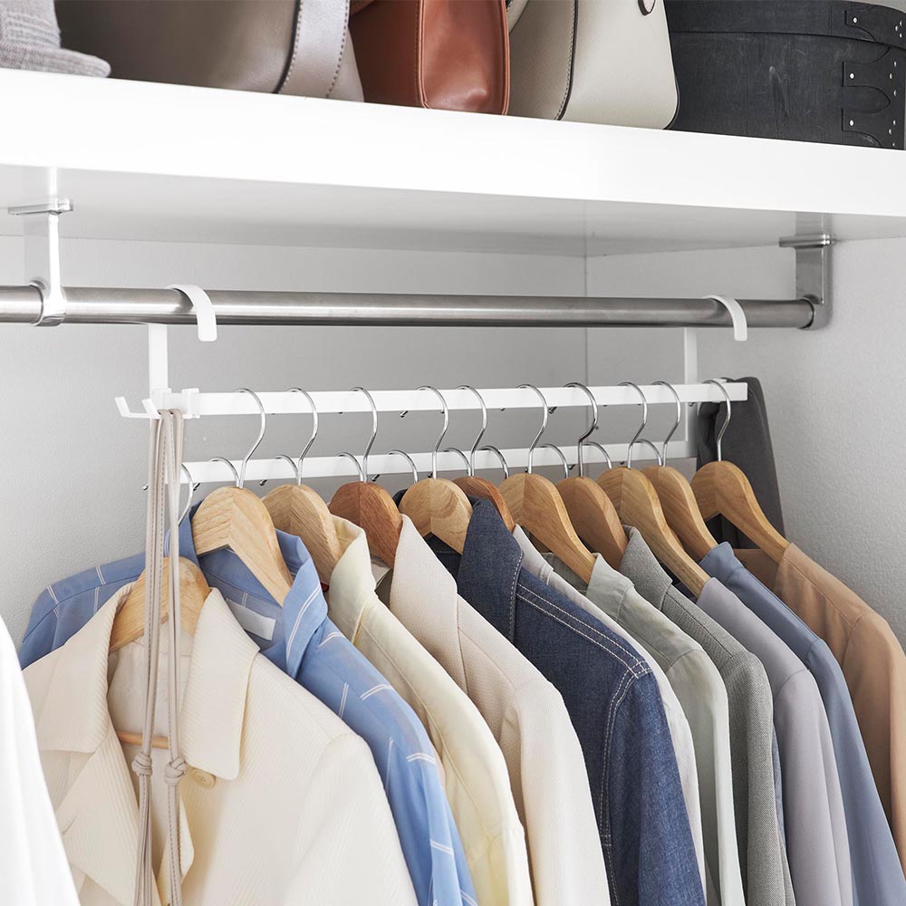 山崎実業 公式 スマート 収納力アップ2段衣類ハンガー W60 smart 幅