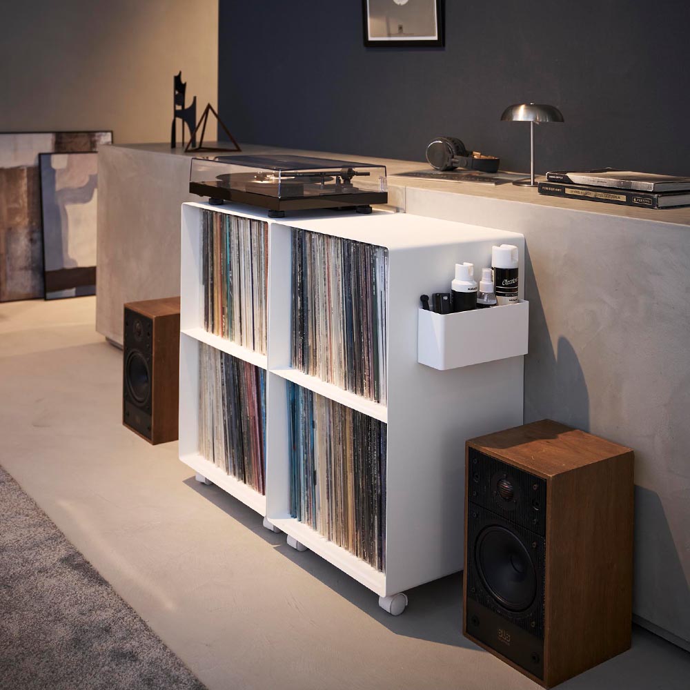 tower 山崎実業 レコードラック タワー 2段 キャスター レコード