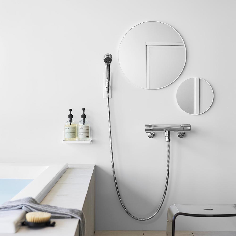 tower 山崎実業 マグネットバスルーム樹脂ミラー タワー 丸型 42cm 鏡