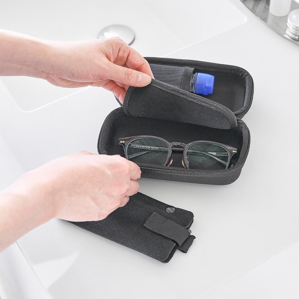 tower 山崎実業 メガネとコンタクトレンズ用品が収納できるメガネ