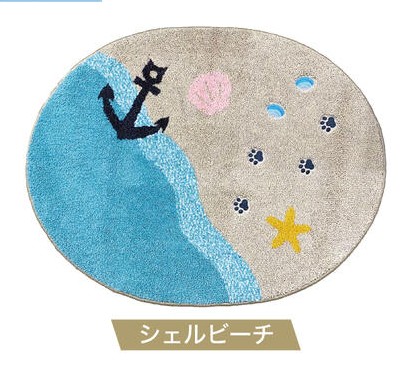 ラグマット 肉球 ネコ 猫ラグマット Cat rug mat 約70×90cm かわいい