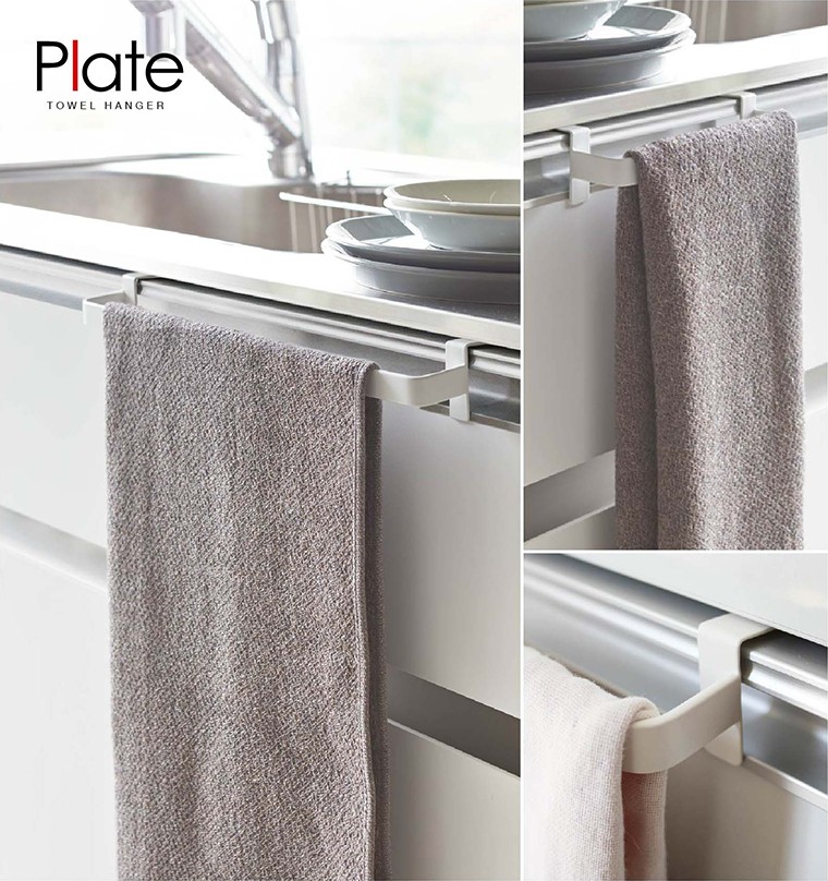 山崎実業（YAMAZAKI）　タオルハンガー 【プレート】　ホワイト　02793