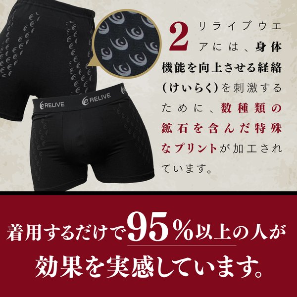 リライブパンツ 男性用 パワーパンツ 下半身強化 腰痛予防 特許取得 ボクサーパンツ ボクサーブリーフ メンズ パンツ リライブシャツ 機能性パンツ