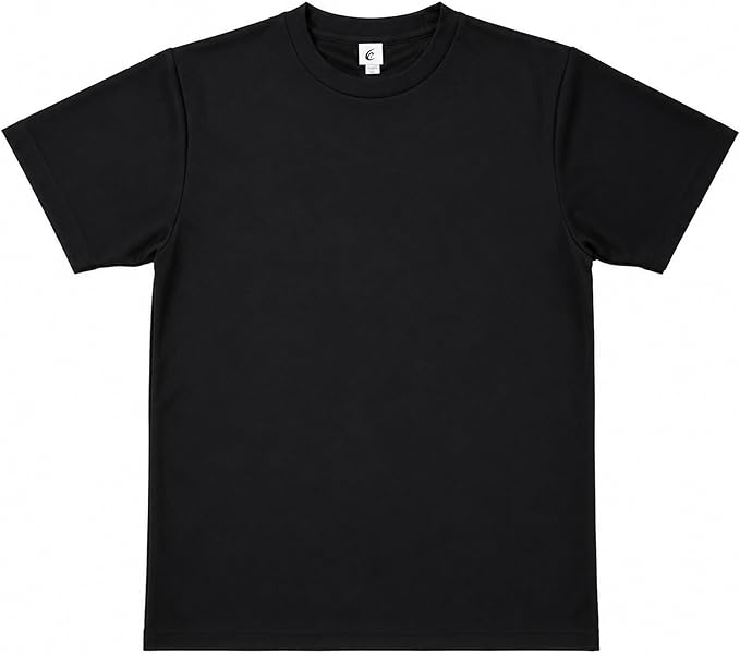 RELIVE 丸首半袖Tシャツシャツ ポリエステル ブラック Lサイズ　男女兼用 RELIVE（リライブ） 公式 リライブシャツ Tシャツ 半袖 丸首 メンズ