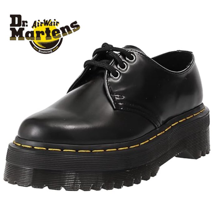 Dr.Martens ドクターマーチン 25567001 1461 QUAD 3 ホール シューズ メンズ レディース 黒 ブラック ローカット 厚底 革靴 靴｜reload-ys