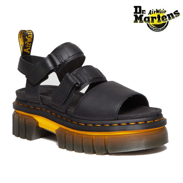 Dr.Martens ドクターマーチン RICKI 3 30579001 レディース リッキー ストラップ サンダル ブラック レザー｜reload-ys