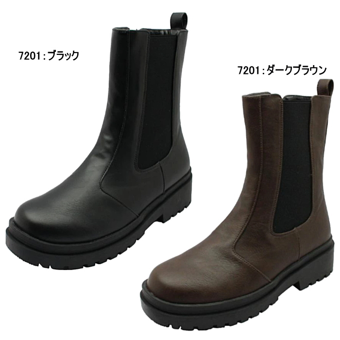 North Date ノースデイト レディース ブーツ 防水 防滑 防寒 サイドゴア ファスナー スパイク付き ウインターブーツ KH-7201