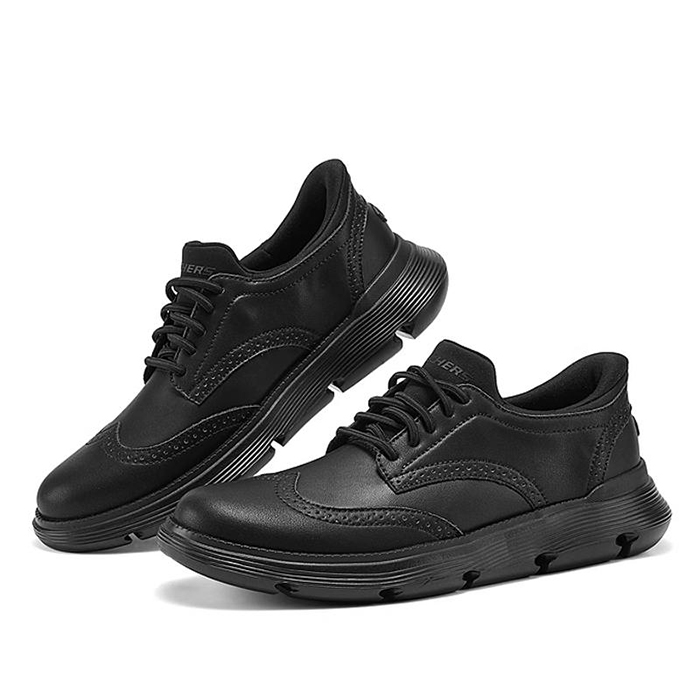 【美品】 スケッチャーズ スリップインズ Uチップ ビジネスシューズ 26.5 SKECHERS 立ったまま 履ける 靴 ハンズフリー ビジネスシューズ