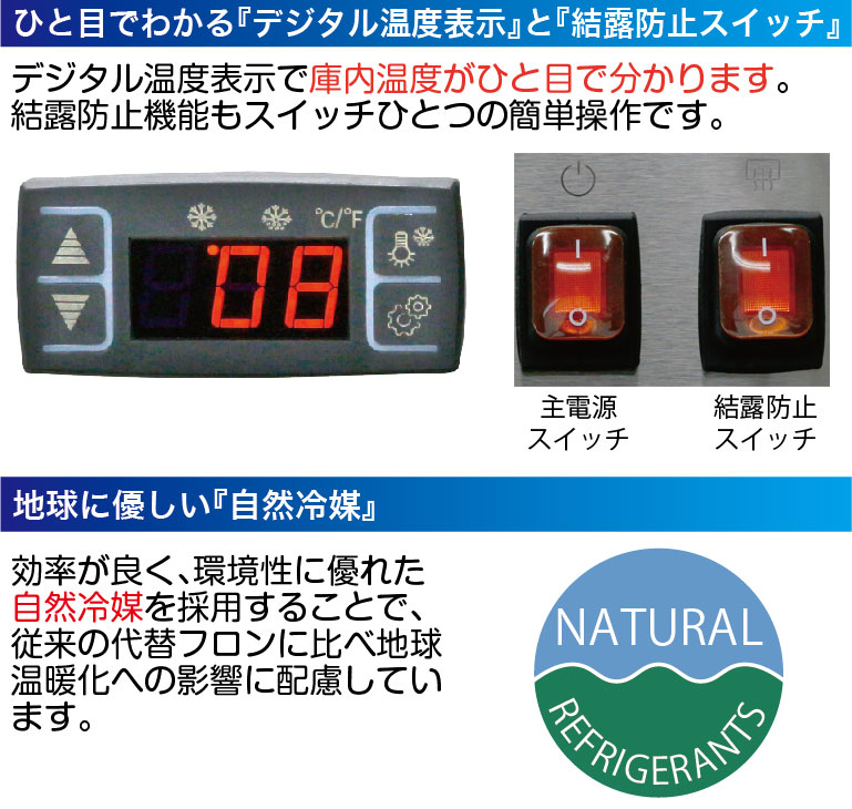 レマコム 冷蔵ショーケース 対面 470L RDSR154S2L-1 業務用冷蔵庫 自然