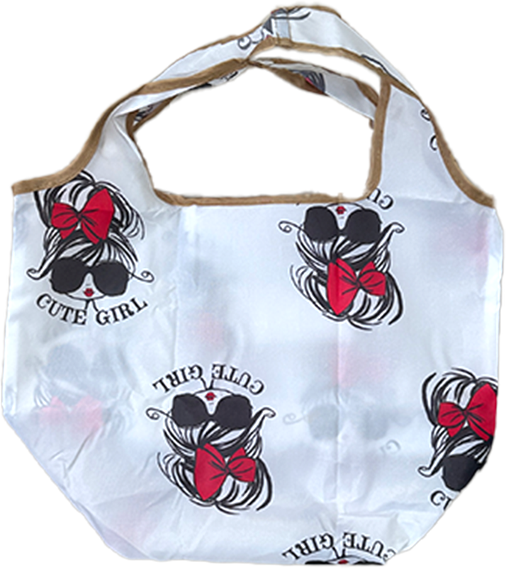 エコバッグ 大容量 洗える 折りたたみ ショッピングバッグ 小さめ 大きめ サングラスガール ポケット付き 選べるサイズ | ブランド登録なし | 04