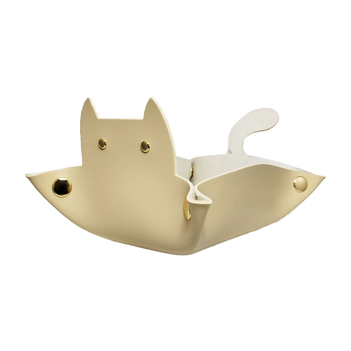 猫 小物入れ かわいい メガネケース トレイ レザー 折り畳み 革