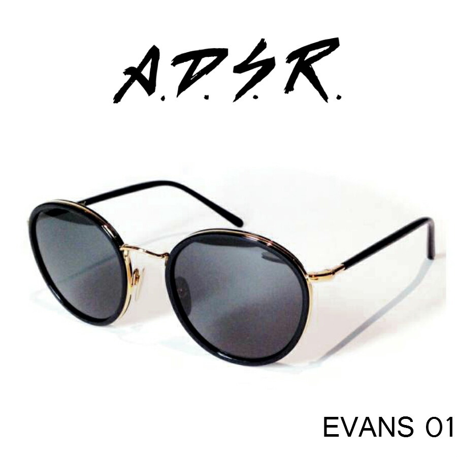 A.D.S.R. adsr サングラス EVANS エバンス 01 ブラック グレー