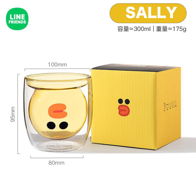 デパート 送料無料 グラス くま 2層構造 FRIENDS LINE 280ml ダブルウォールグラス ミニカー