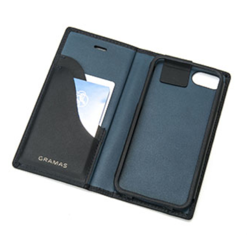 純正品 Apple × GRAMAS iPhone 7 8 SE2 SE3 本革 ブックタイプカバー カードポケット付き スマホ保護