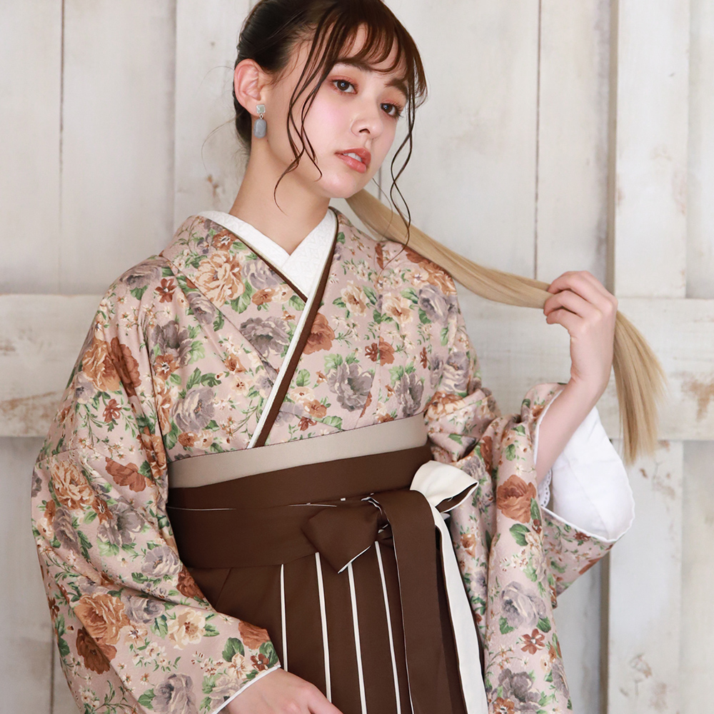 色音 二尺袖 着物 単品 ロココ調 袴 卒業式 レディース 女性 かわいい おしゃれ