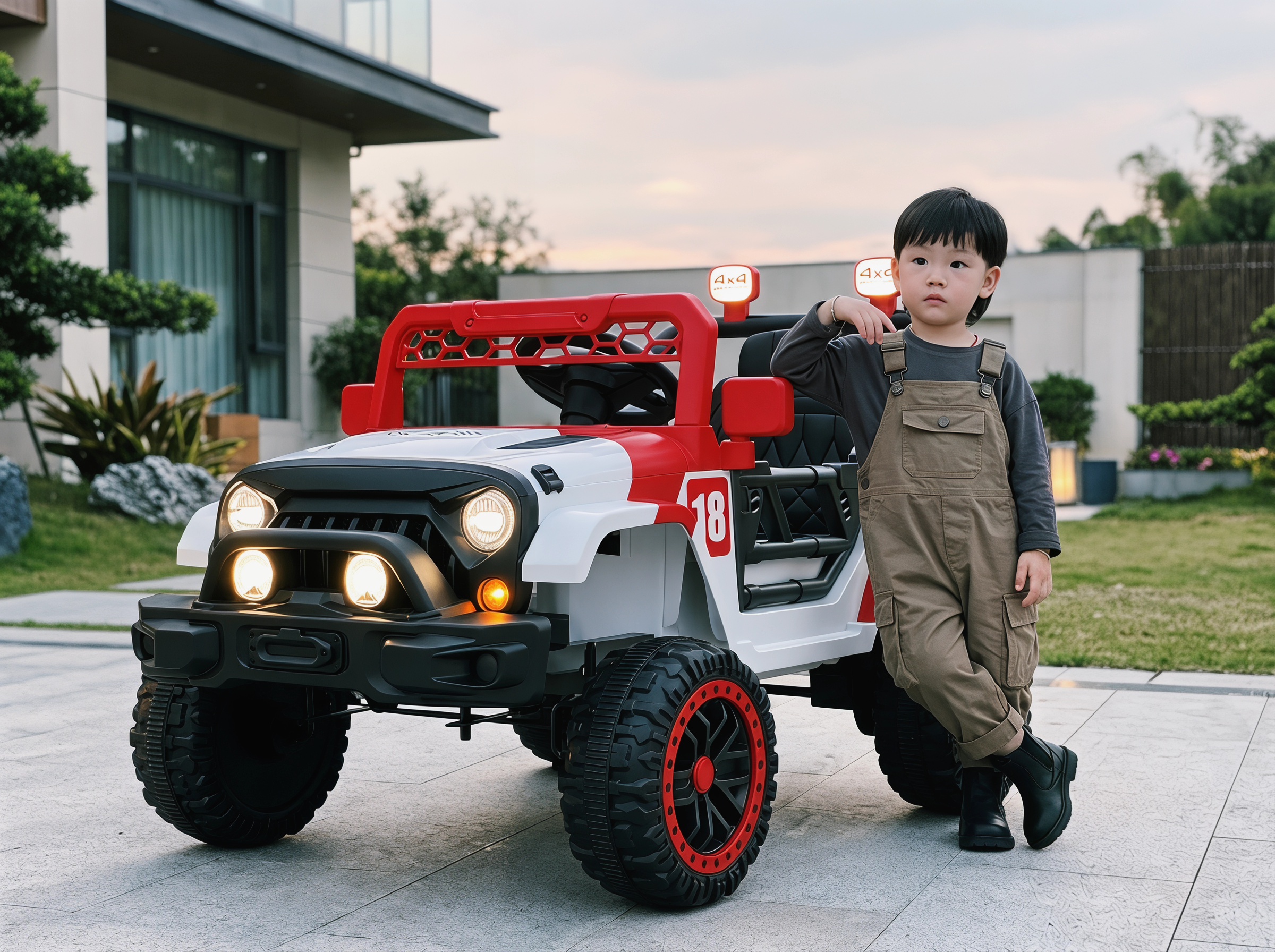 電動乗用ラジコン 電動乗用カー WILDジープ Wモーター オフロードカー 
